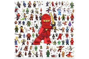 PIKAPIKA Tattoos Kinder,ninjago Tattoo kinder jungen 8 Blätter Temporäre ninja Tattoos Set Wasserdichte ninja Kindertattoos Aufkleber, Mädchen für Geburtstagsfeier Partydekoration Stickers