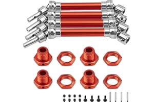 SHARE GOO 4Pcs ShareGoo Front Rear Drive Shaft CVD Driveshaft w/Hex Adapter Compatible with 1/8 Arrma Typhon 4x4 3s BLX Typhon 550 Mega 4x4 RC Car Upgrades Parts (Red)