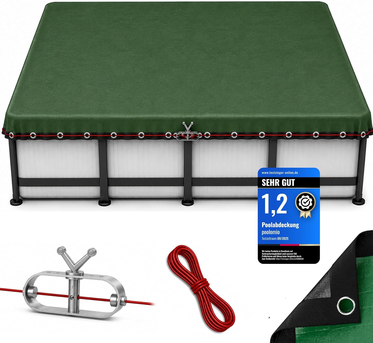 Technische Daten & Spezifikationen : poolomio Poolabdeckung rechteckig 549x274 cm