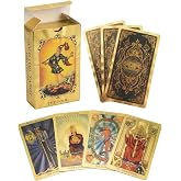 YIMINGOUFEI Tarot Rider Waite Spanish-English, 78 Golden Bilingual Cards | 78 bilingual letters in Spanish and English, water