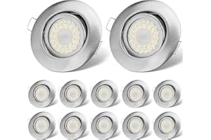 ‎CLOKSH cloksh LED Einbaustrahler 230V Flach Dimmbar LED Spots 6W IP44 Bad Einbauleuchten Deckenspots Deckenstrahler,Neutralweiß 4000K Schwenkbar Einbauspots für Badezimmer Küche Wohnzimmer,12er Set