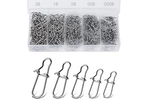Realure 200 piezas Snaps para juego de pesca de remolino, Quick Change Snaps Angel, 5 Sizes Pesca Snaps con Duo, Easy Snap para señuelos y conectores de línea, accesorios de pesca 000# 00# 0# 1# 2#