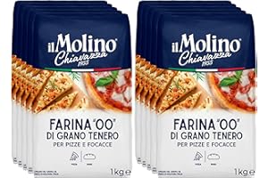 il Molino Chiavazza - Authentic Italian Soft Wheat Type ''00'' Pizza Flour 1kg - Pack of 10 | Perfect for Traditional Pizza & Focaccia