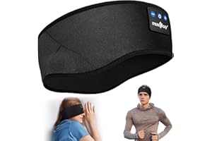 ‎MUSICOZY Sleep Headphones Bluetooth, Sleep Headphones Wireless 5.2 Headband Sleep Headband Sports Headphones with HD Stereo Speaker, Tech Gadgets Gift for Men/Women, Sports, Side Sleepers