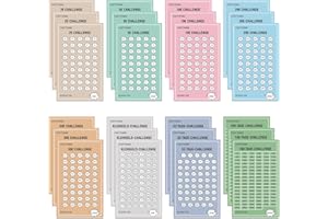 ‎WENMTHG WenmthG - A6 Sparchallenge Budgetplaner (24er Set) - 8 Sparchallenges - Budget Planner Deutsch Zubehör - Spar Challenge Set mit 2€ | 5€ | 10€ | 20€ | 50€ | Kleingeld | 52 TAGE | 100 TAGE