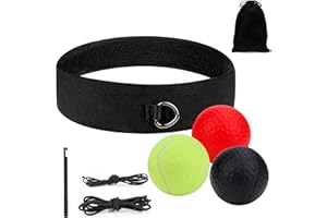 FT-SHOP Palla da Boxe per Allenamento Reflex Ball con Fascia per Migliorare Coordinazione Occhio-Mano Riflessi velocità di Punzonaturai 3 Pallina
