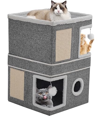 COSTWAY Kattenhuis Rotan - 3-in-1 Kattenbed Met Houten Poten, Afneembaar Kussen, 36x36x41 Cm (tot 30 Kg)