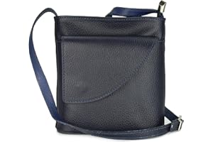 Belli Italian Leather Bag Women's Shoulder Bag Handbag Shoulder Bag Made in Italy with Additional Folding Compartment – 18.5 x 18.5 x 7 cm (W x H x D)