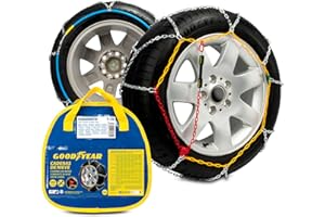 Goodyear Zestaw 2 Metalowych Łańcuchów Śniegowych 9 mm do Samochodu Rozmiar 70 z Automatycznym Napinaczem Goodyear