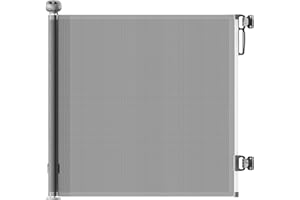 Allyson® Treppenschutzgitter Ausziehbar, Türschutzgitter bis 140 cm Treppengitter für Kinder & Haustiere, Kinderschutzgitter 85 cm Höhe, Haustierschutzgitter Einziehbar, Verstellbar & Stabil – Grau