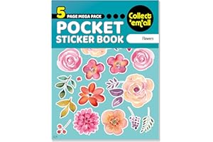 LDS LANDLORD DIRECT SUPPLIES Pocket Sticker Book (5 Pages) - 64 MEGA Packs to Collect Coloured Stickers for Kids - Flowers