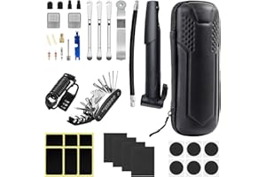 MEYDLL Kit Reparation Velo, Outil Multifonction 16 en 1, Kit Crevaison Velo, Kit Réparation Velo avec Rustine Velo, Levier Pneu Velo, Trousse Outils de Vélo pour Bicyclette, VTT, Cyclisme