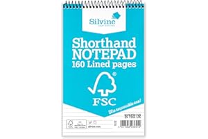 Silvine Codzienny krótki notatnik FSC 8 x 5 - w linie 8 mm, 160 stron papieru z certyfikatem FSC. Ref FSC160