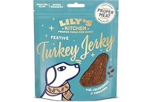 LILY'S KITCHEN Lily’s Kitchen with Natural Ingredients Adult Dog Treats Packet Festive Turkey Jerky Grain-Free Recipe 8x70g