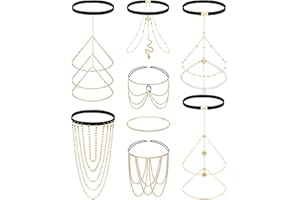 Kakonia 8PCS Jambe Chaînes Cuisse Chaîne Bijoux pour Femmes Or Serpent Cristal Boho Cuisse Chaîne Couches Plage Corps Chaînes Cuisse Bijoux pour Les Vacances D'été Rave Party