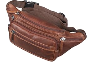 STILORD “Zion” Marsupio in Pelle Vintage Moderno Uomo Donna Borsa a Vita in Cuoio Vero Borsello con Cerniere Resistente alla Moda Colore:seppia - marrone