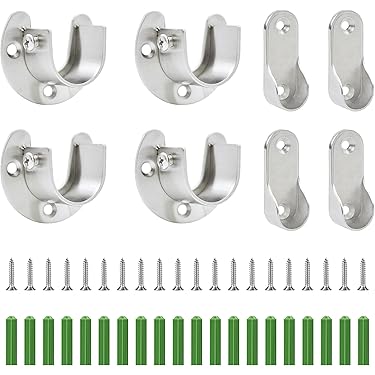 Kledingstang Voor Aan De Muur - Kledingrek - Hangrek - Garderobe Stang 92cm Zwart 3 Stuks Kledingroede Douchestang Garderobestang Kledingroede Muur Kledingstangen Voor Aan De Muur Kledingstangen