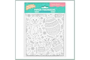 ‎SELLERROCKET Ausmaltischdecke für Kinder – Tischdecke Ostern mit Osterhase, Ostereiern & Co zum ausmalen – Ausmaldecke als Osterdeko für den Kindertisch – Bemalbare Ostertischdecke für die Kinder an Ostern – A0