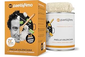 Paellissimo - Kit Preparado para Paella Valenciana, Receta Tradicional Artesana | Plato Precocinado Casero 100% Natural y Sin Gluten | 2-3 Personas | 1 Unidad