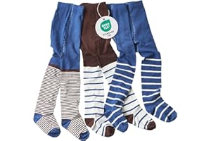 wellyou Children's Tights Girls & Boys - Set of 3 Baby Tights with Pattern - Colourful Cotton Tights Made of Oeko-Tex Certified Materials (Size 62-146)