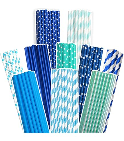 Cannucce Di Carta Biodegradabili - 120 Pezzi, 12 Stili Colorati, Per Feste, Usa E Getta - Foto 10