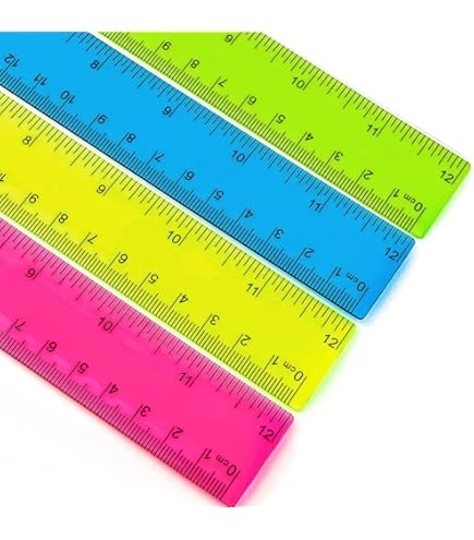 24 Righelli Plastici 15cm WACH AUF - Trasparenti Colorati, Doppia Scala CM/Pollici, Per Scuola - Foto 9
