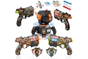 VATOS Juego Recargable de láser Tag infrarrojo con proyector, Pistola de Juguete para 2 Jugadores con proyector y Pantalla LED Digital para puntuación,sincronización de Datos en Tiempo Real a 2,4 GHz