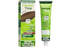 Herbal Time Henna Natural Colorante en Crema | Henna Pelo | Cubre Canas | Crema Tinte Coloración Temporal | Sin Amónico, Sin Sulfatos y Sin Parabenos | Color Capuchino 2 | 75ml