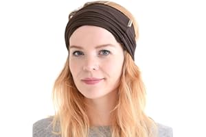 CHARM Homme Élastique Bandana Bandeau Japonais - Femme Cheveux Longs Tête Dreads Enrouler Brun