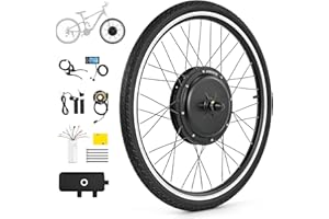 VIRIBUS Kit de Conversión para Bicecleta Eléctrica con o Sin LCD Pantalla para Rueda Delantera 26’’ Bike Conversion Kit con Controlador de Modo Dual