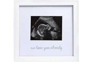 PEARHEAD Little Pear We Love You Already Sonogram Frame, Gender-Neutral Pregnancy Announcement Picture Frame, Nursery Decor, Bianco
