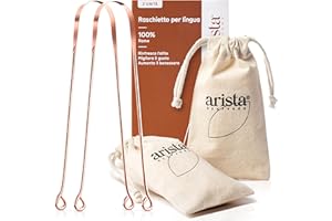 ARISTA AYURVEDA Arista Pulisci Lingua Rame, Pack 2 Raschietto Lingua, Nettalingua Rame per Pulizia Lingua, Ayurveda Prodotti per Lingua Pulizia, Alito Cattivo Rimedi, Pulitore Lingua