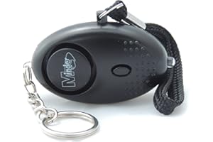 Minder® 140db Police Approved Mini Minder Loud Personal Staff Panic Rape Attack Safety Security Alarm Keyring w/Torch - Secured by Design Approved (Police Preferred Specification) (Black)