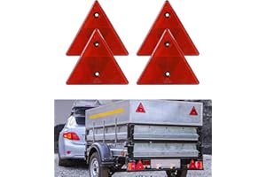 Flaconi 4PCS Triangulo de Remolque,Reflectores para Coche,Catadioptrico,Reflector Triangular,Remolque Triangular Reflectante,Triángulo Reflectantes para Automóviles,Remolques,Tractores,Camiones