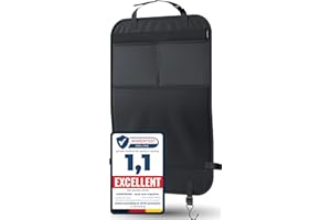 LIONSTRONG® Organizer samochodowy dla dzieci na tylne siedzenie [wodoszczelny] – ochrona oparcia samochodu dla dzieci – organizer na fotelik samochodowy – ochrona fotela samochodowego Basic