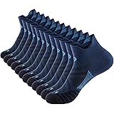 Low Cut Compression Socks for Men and Women (6 Pairs), No Show Ankle Running Socks with Arch Support for Plantar Fasciitis, Cyling, Athletic, Flight, Travel, Nurses. Navy L/XL