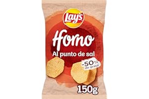 Lay's Horno, Patatas al horno al punto de sal con menos grasa, Producto de Aperitivo, bolsa individual, 150gr