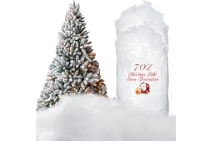 Tatuo Decoración Navideña de Nieve Falsa Fibra de Nieve Artificial Nieve Esponjosa Nieve Interior para Árbol de Navidad Manto de Invierno Aldea Natividad Exhibición de Navidad(14 oz/ 400g)