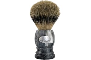 Hans Baier Exclusive Brocha de Afeitar (pelo de tejón punta de plata – Mango Plástico mármol