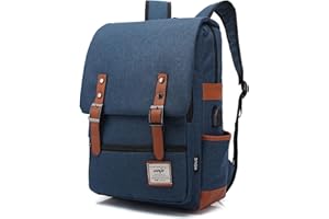 HASAGEI Mochila Unisex de Lona Mochila del Ordenador Portátil Mochila Escolar Vuelta al Cole