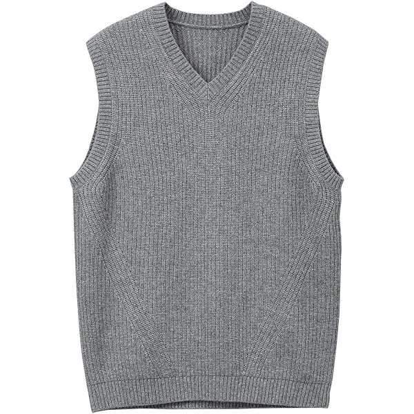 Gilet tricoté en cachemire et laine mélangée pour homme, col Gilet tricoté en cachemire et laine mélangée pour homme, col