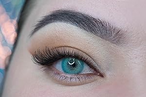 MYSA LENS MYSALENS® Lentilles De Contact De Couleur Blue Bleu Ocean Naturelle très haute opacité Kit De Rangement Boitier Pince applicateur Offert 12 Mois sans correction