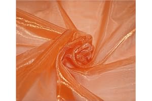 THEFABRICTRADE Premium Crystal Organza Voile Fancy Dress Costume Decorations Fabric 150cm Wide/Sold by The Metre (Terracotta)