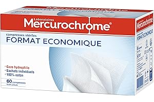 Mercurochrome Compresses stériles Mercurochrome - 60 unités