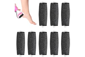 BOTHFOX 8PCS Electric Foot File Replacement Heads for Scholl Velvet Smooth Replacement Rollers Refills Pumice Stone for Feet Pedicure Hard Skin Remover Remover Rollers Heads Compatible Foot File Refills Black