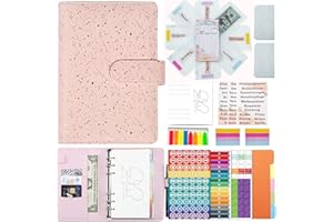 ‎TANGBOHU Budget Planner Deutsch Budget Binder A6 - Bugetplaner Haushaltsbuch mit Geldfächer, Finanzplaner Geld Organizer Sparbuch mit Folien Rosa