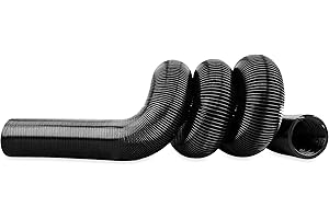 Camco 20-Foot RV Sewer Hose | Features a Durable HTS Vinyl Construction, Designed to Work with Threaded and Slip Fittings, and has a 3-Inch Diameter Opening (39611), Black