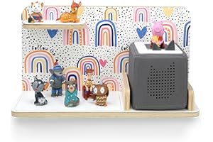 STADTECKEN Children's Shelf for Music Box, After the Rain Motif, Suitable for the Toniebox and Approx. 30 Tonies, Gift, Gift Idea, Play, Collect, Stand or Hang Up, After the Rain