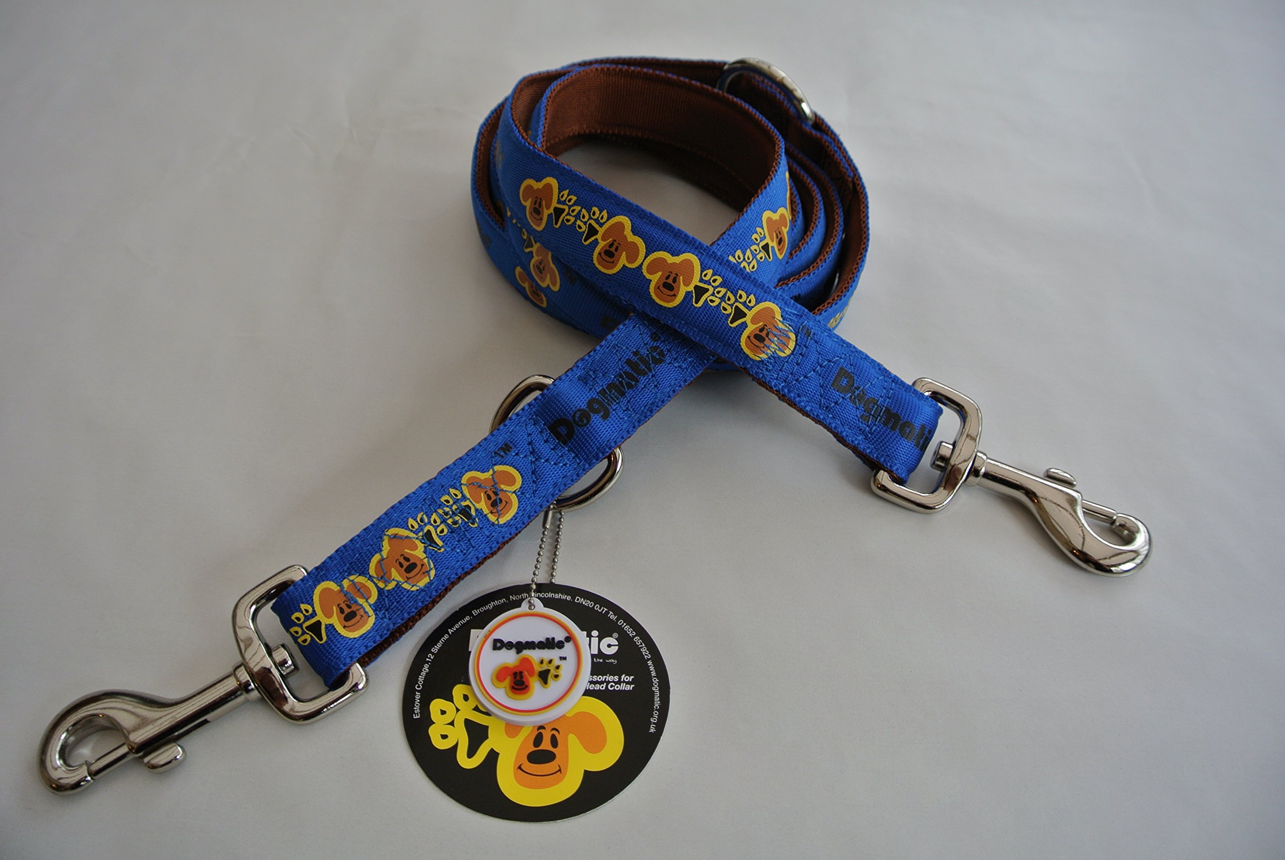 DOGMATIC TRAINING LEAD PADDED CUSHIONED WEBBING PCW - BLUE - MEDIUM