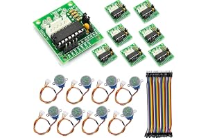 GERUI 8-delad Stepper Motor Stappenmotor 5V 28BYJ-48 ULN2003 och 8 stycken Drivplatta ULN2003 för Arduino